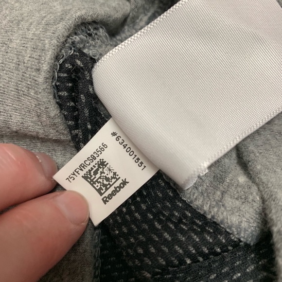 Reebok Gray Cotton & Black Mesh Knit Track Shorts - Picture 6 of 6